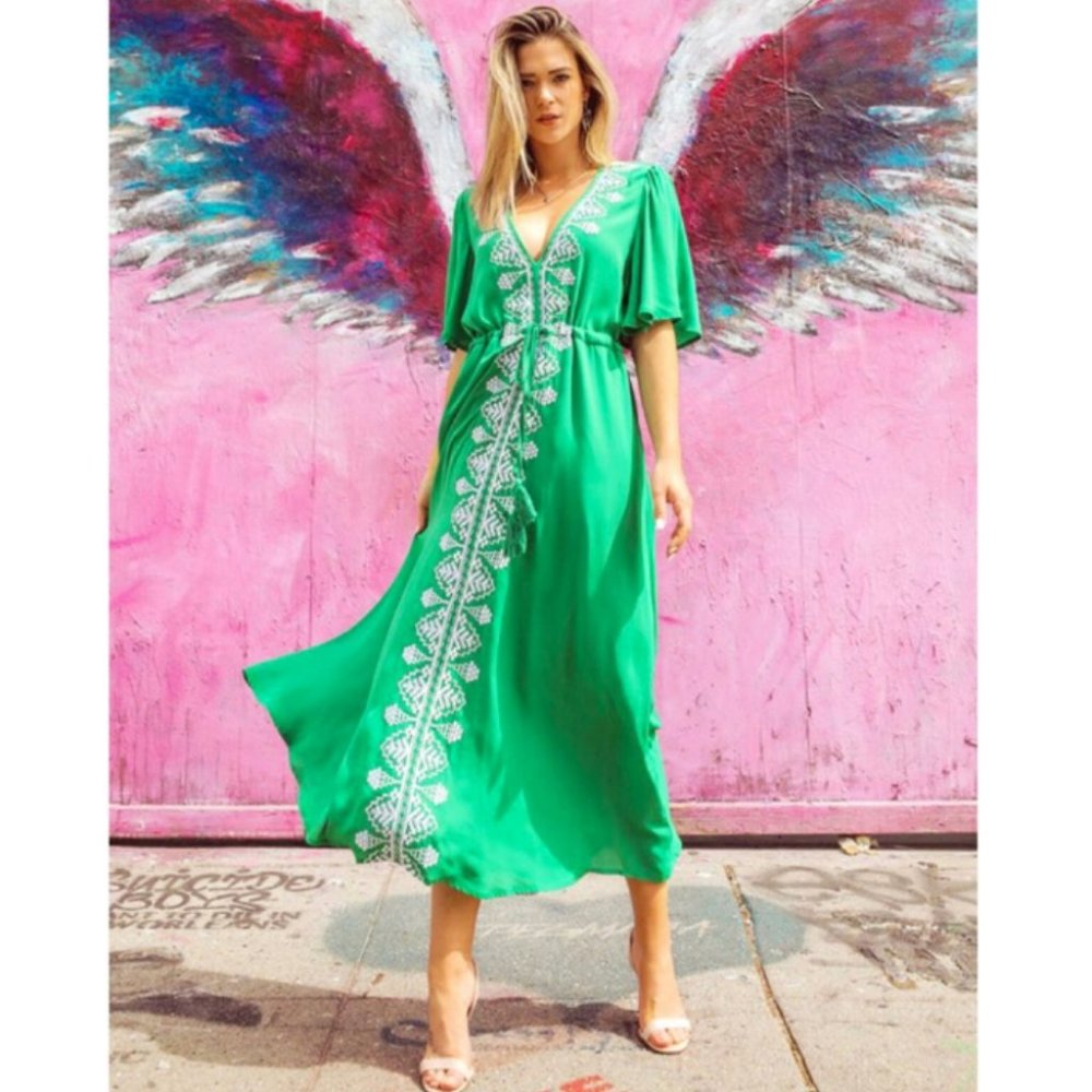 74354  Embroidered Kaftan Dress